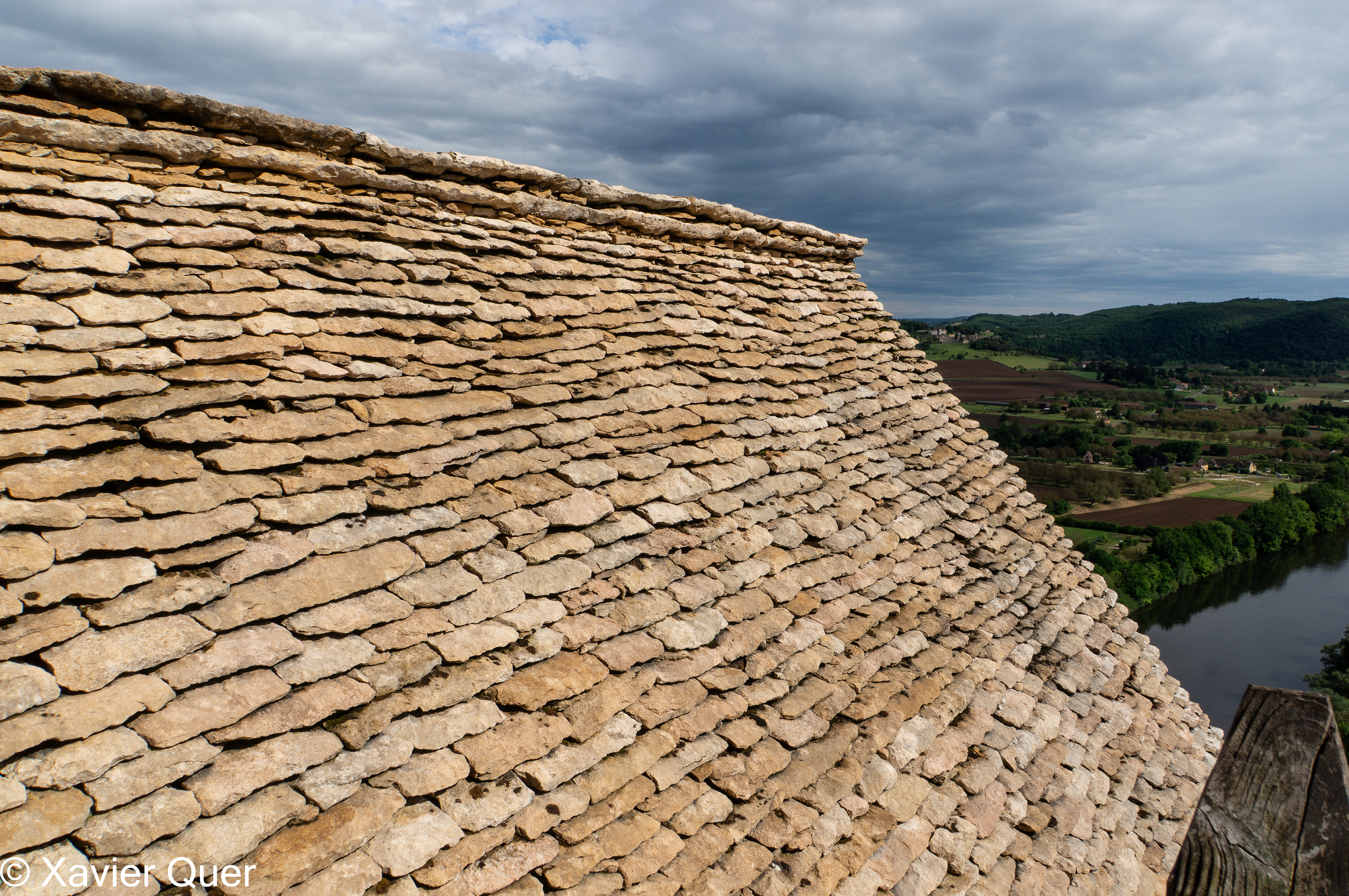 Teulada de pedra seca, castell de Beynac, Dordonya, França
