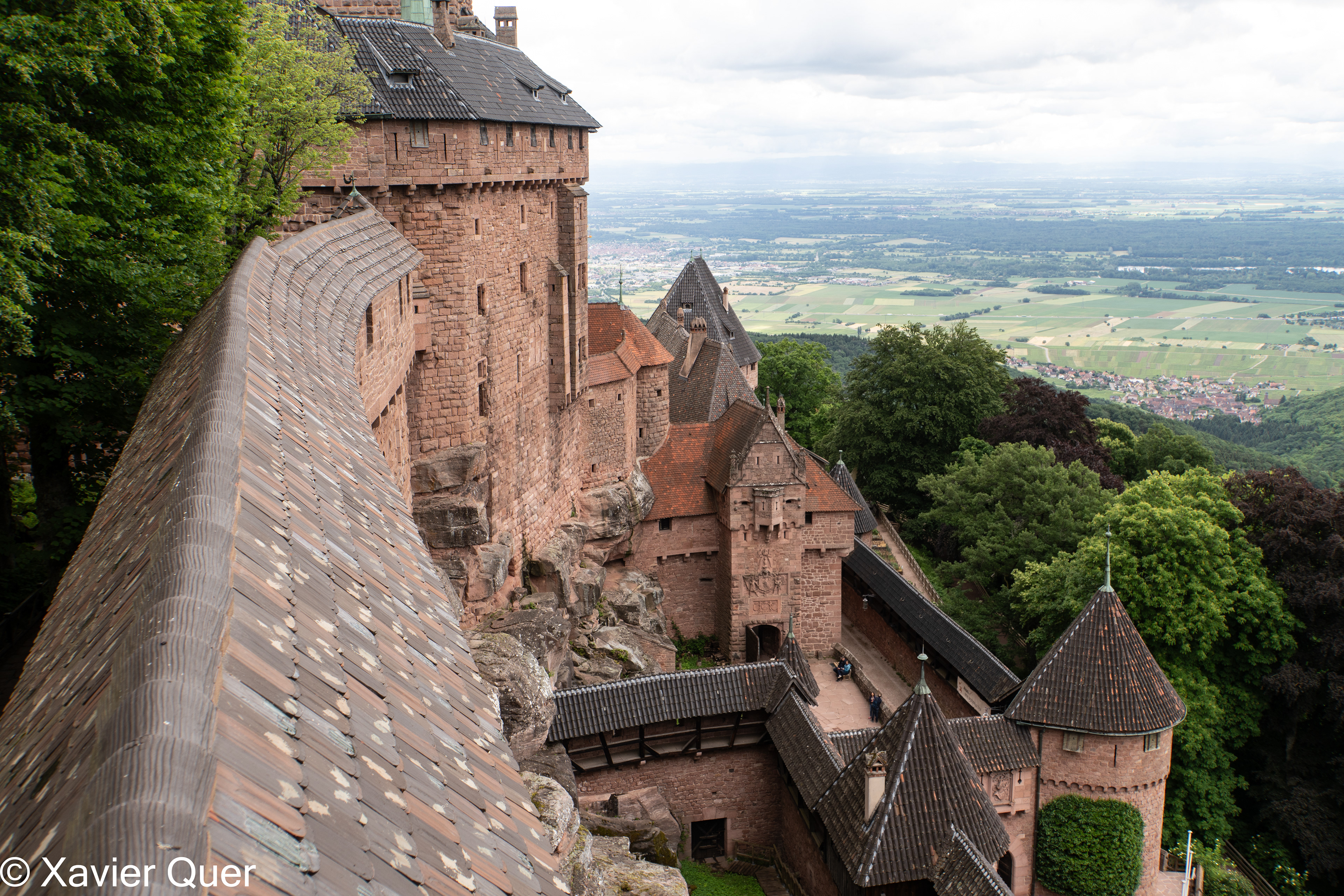 Castell i vistes des del castell Haut-Koenigsbourg, Orschwiller. Bas Rhin, Grand Est, França