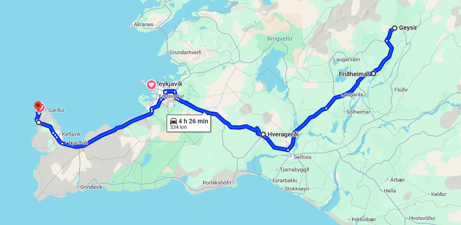 Dia 2: Sandgerdi - Geysir - Reykholt - Sandgerdi