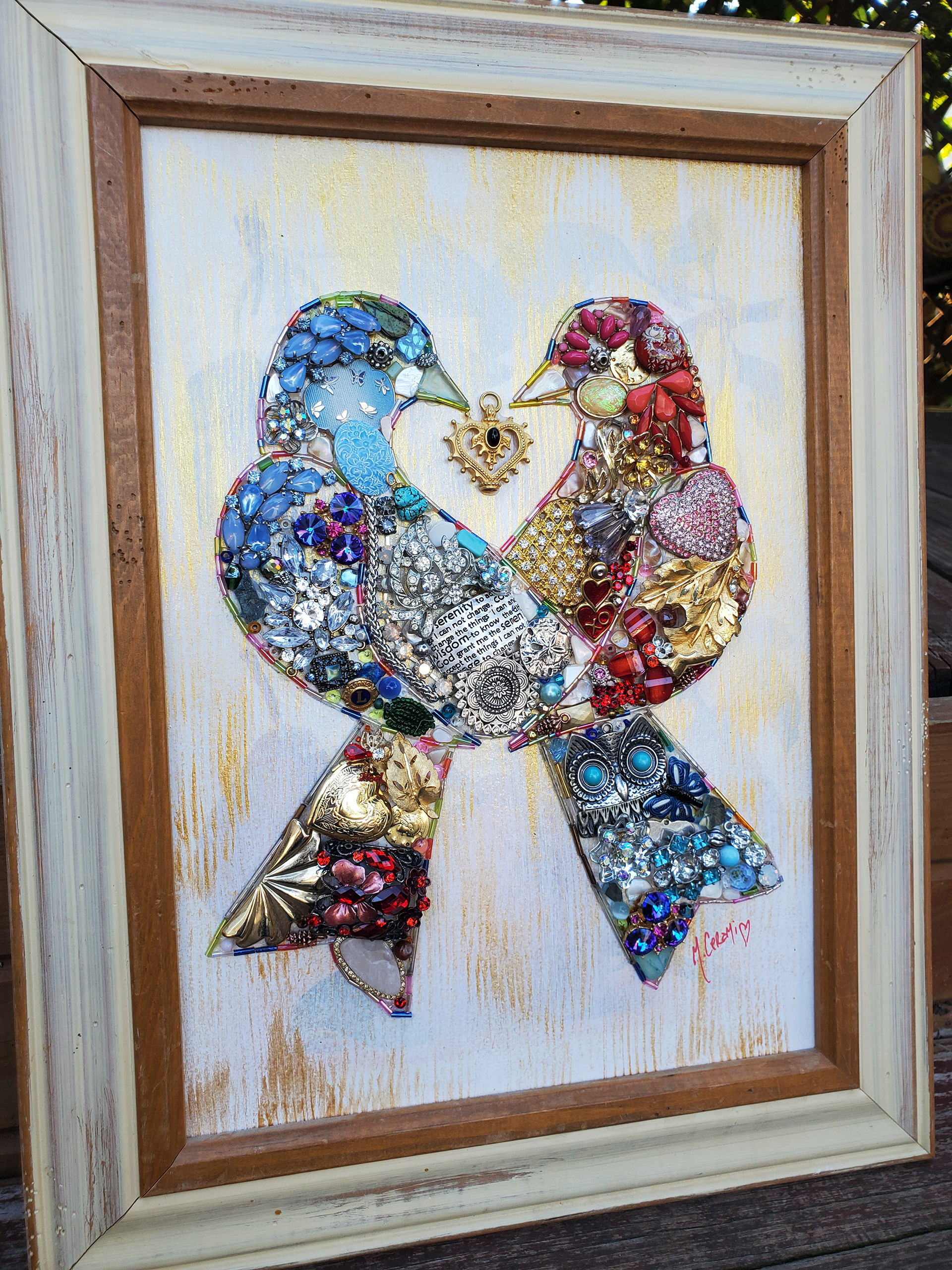 SOLD - Love Birds - 11x14in framed