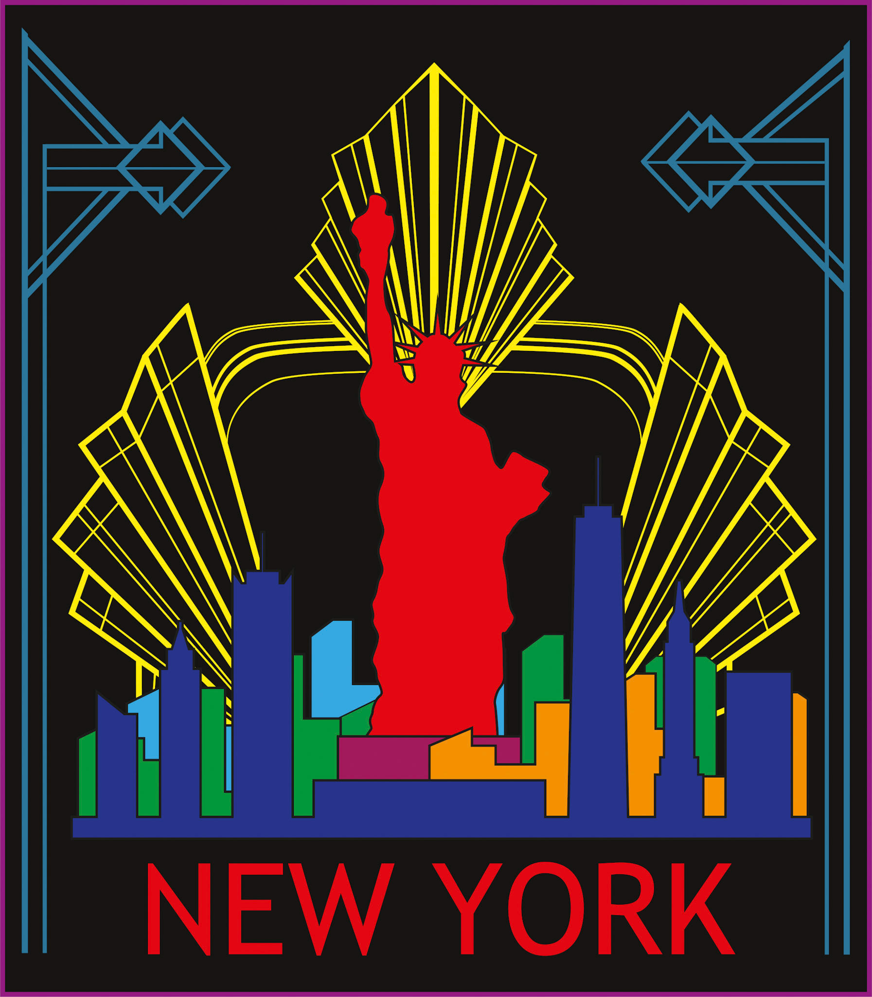 art deco New York colored