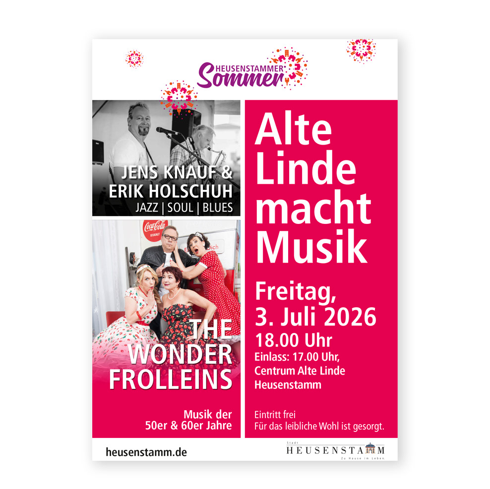 Plakat für Veranstaltung im Rahemn des Heusenstammer Sommers
