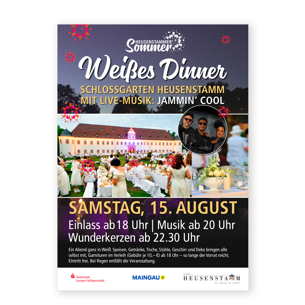 Plakat für Veranstaltung im Rahemn des Heusenstammer Sommers