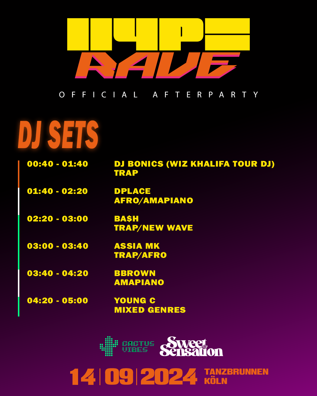 Hype rave afterparty lineup pt.2