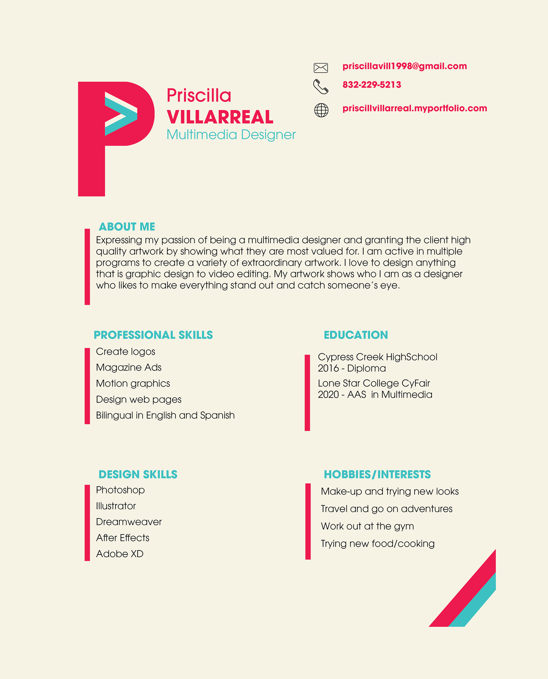 Priscilla Villarreal - About Me