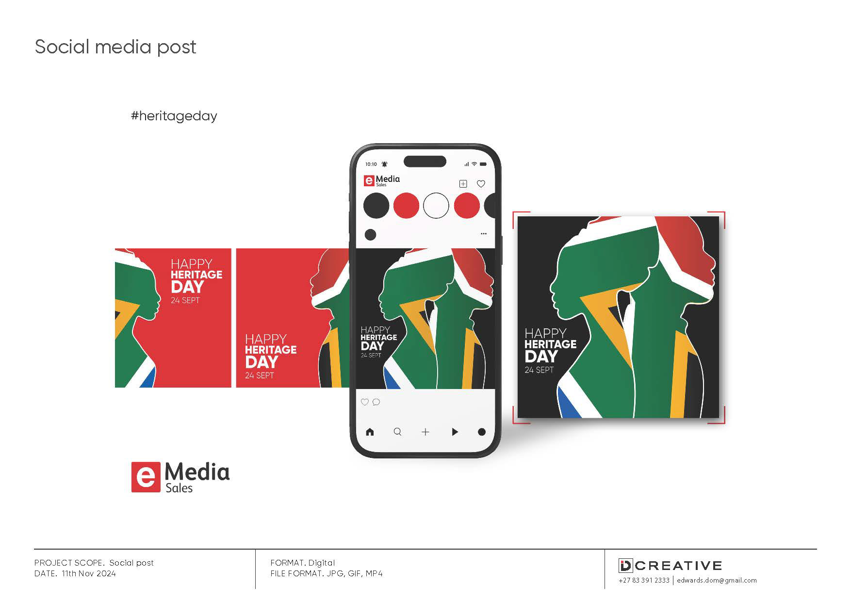 Heritage Day social media graphic series.
