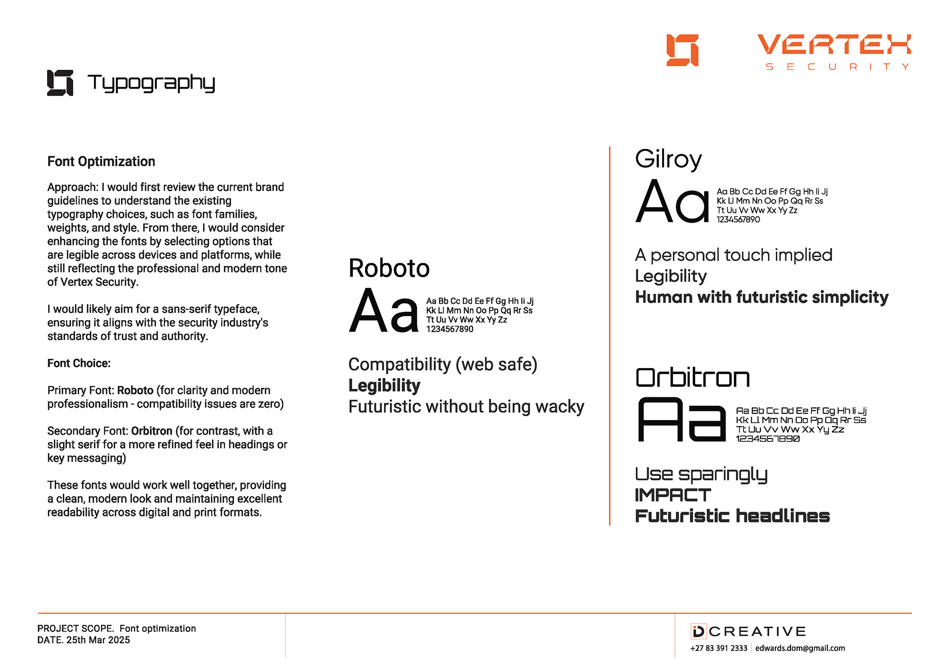The update of their font use across all collateral.