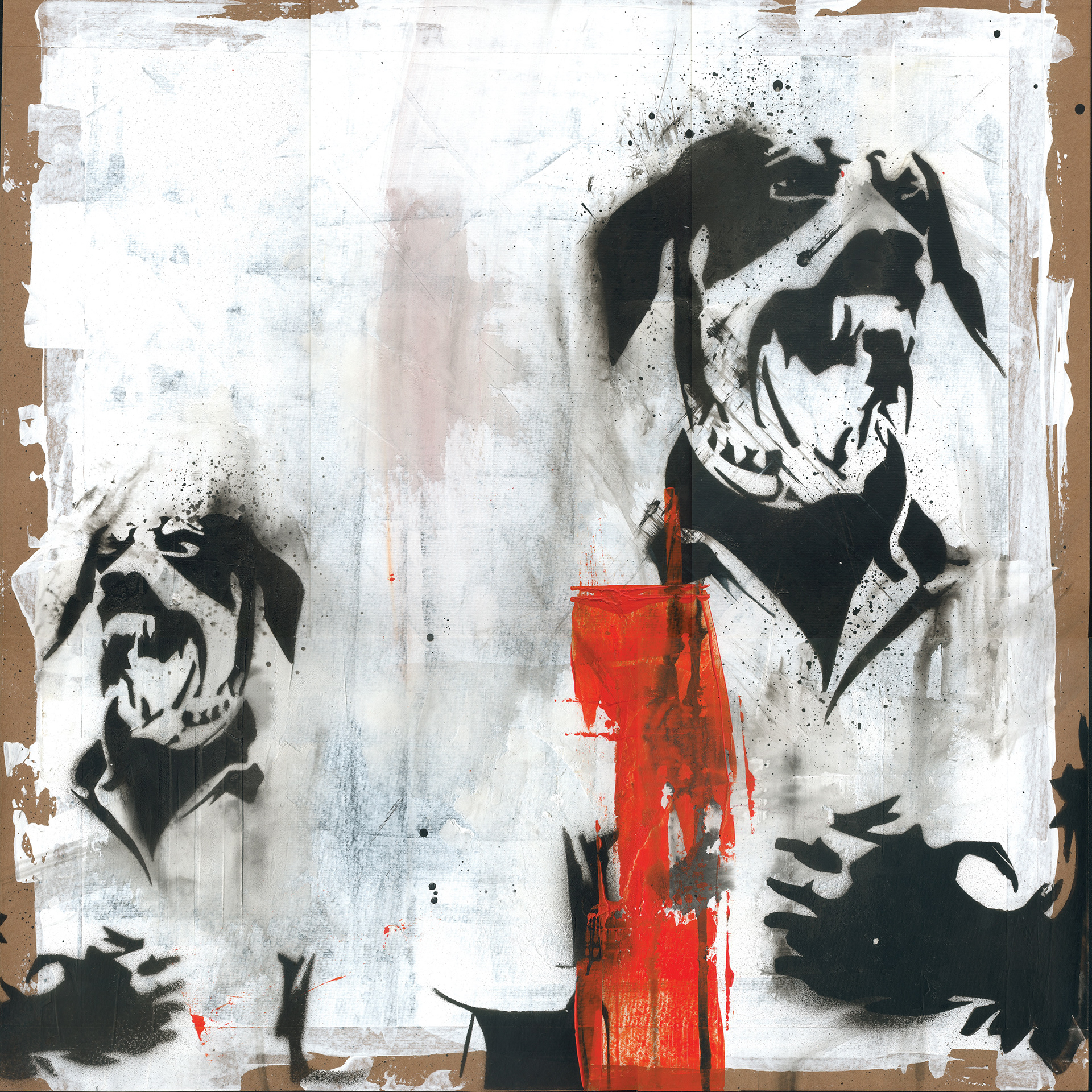 DOG BITES MAN 50cm X 50cm