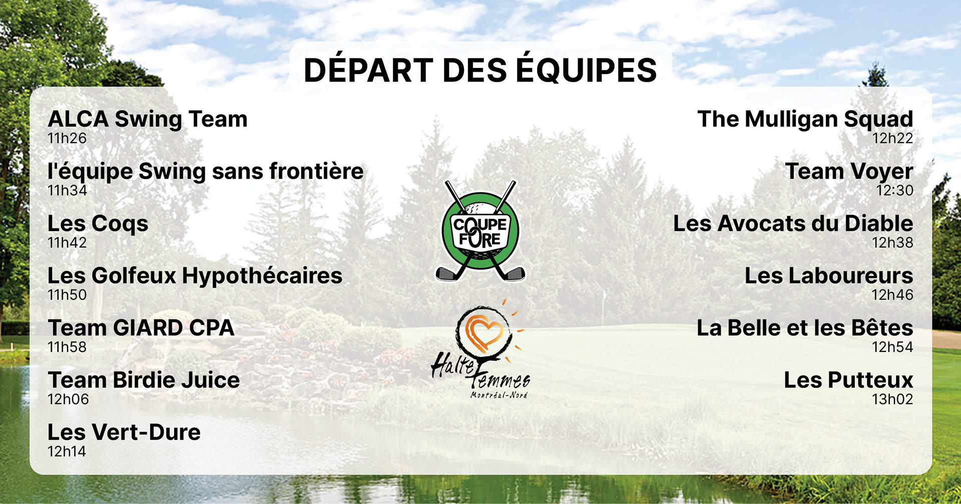 Publication réseaux sociaux - départ des équipes