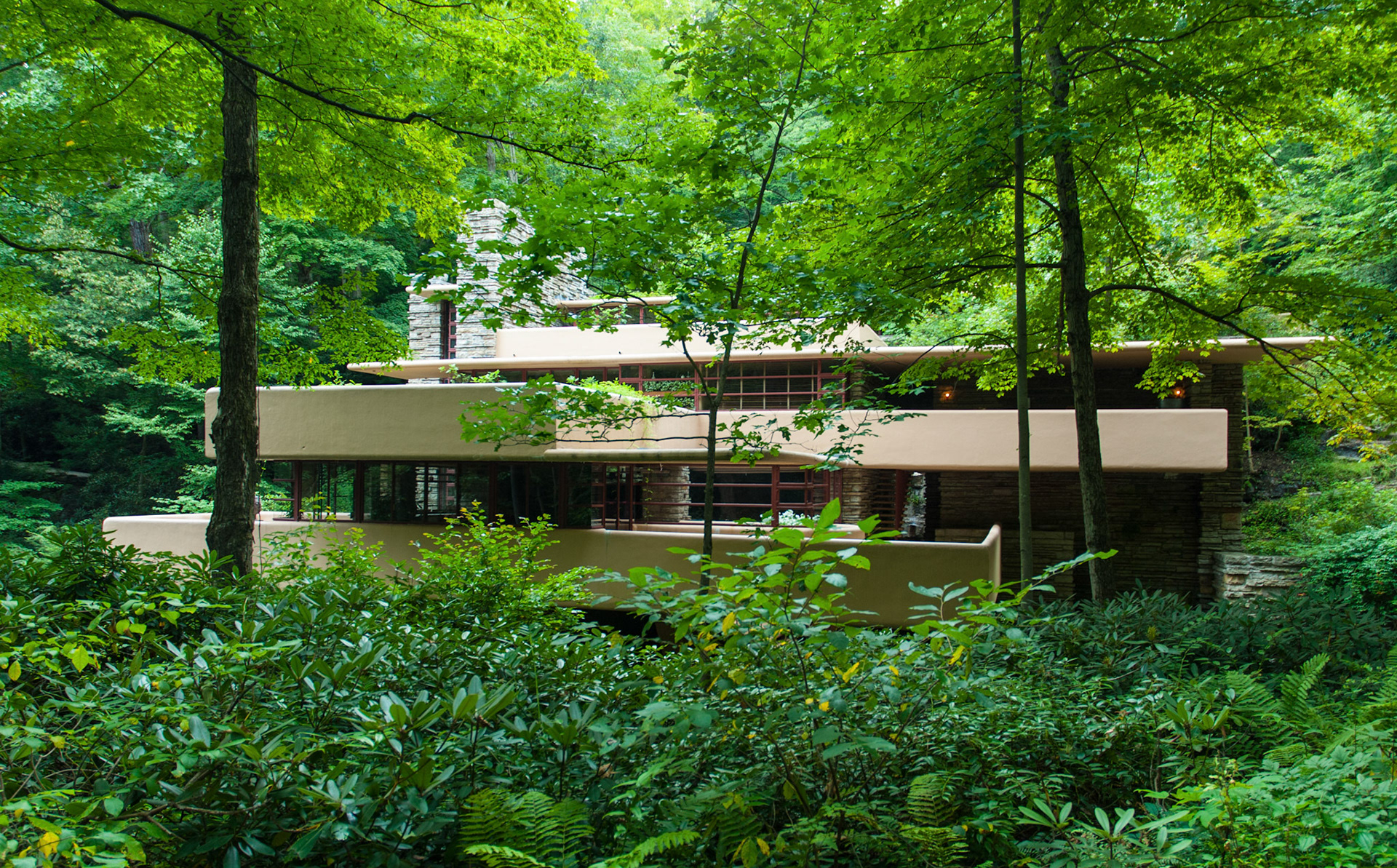 Fallingwater In Mill Run, Pennsylvania 1939. Frank Lloyd Wright Architect.