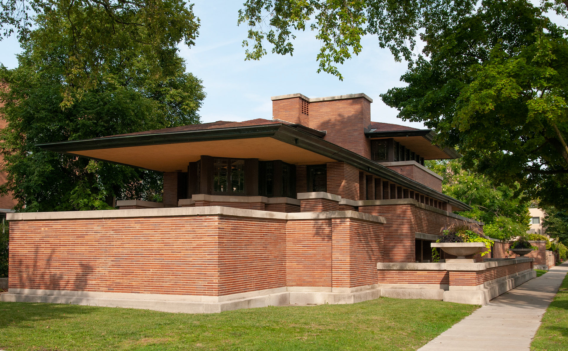 Frederick C. Robie House In Chicago, Illinois 1910. Frank Lloyd Wright Architect.