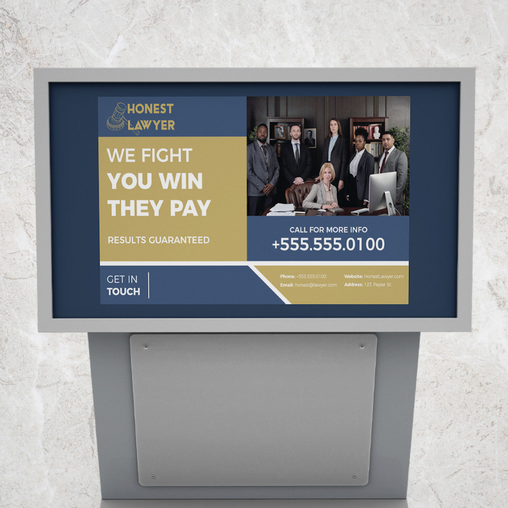 Honest Lawyer Kiosk Ad Mock-Up