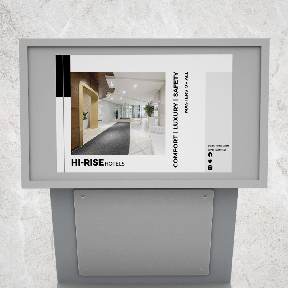 Hi-Rise Hotels Kiosk Ad Mock-Up
