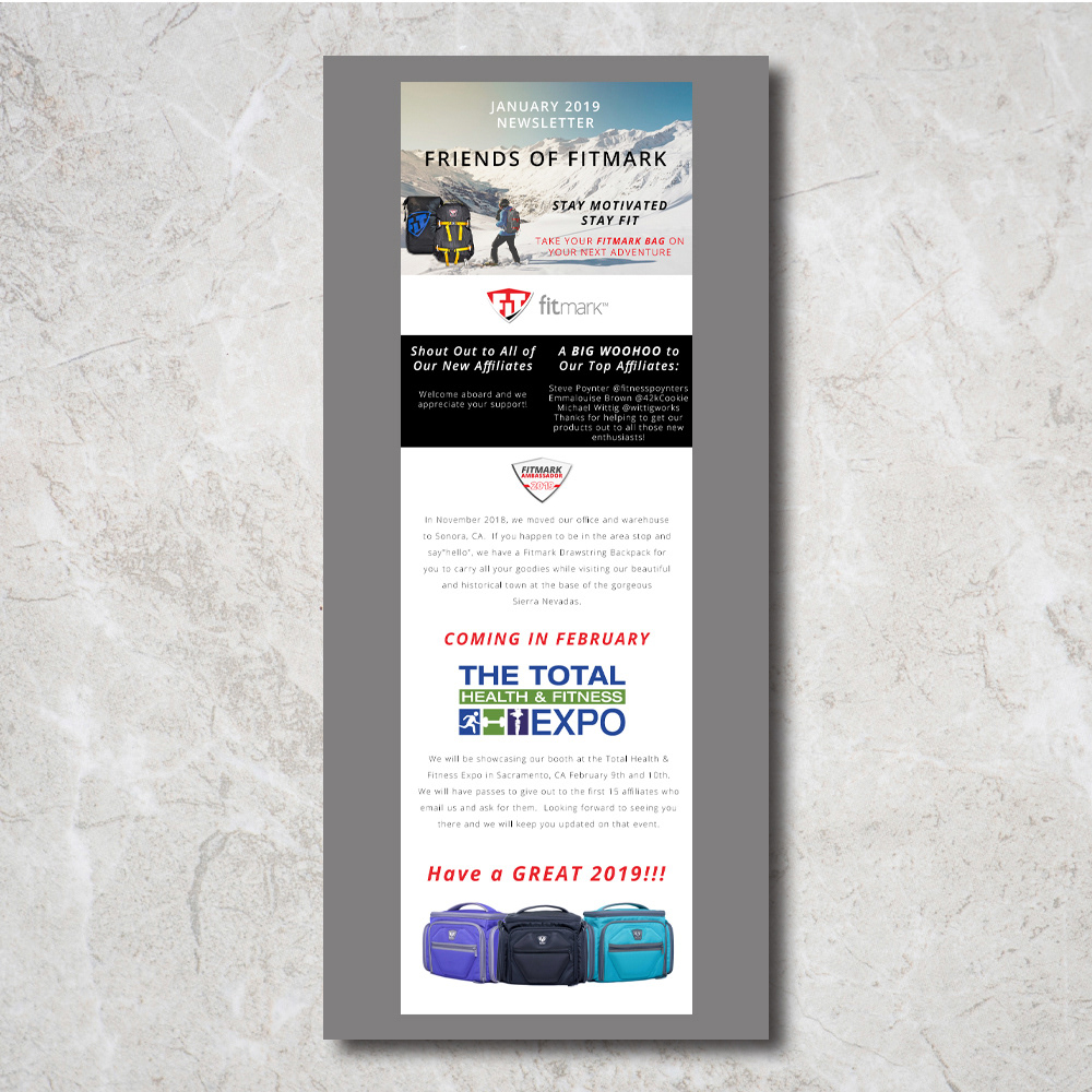 Fitmark Bags Newsletter Email