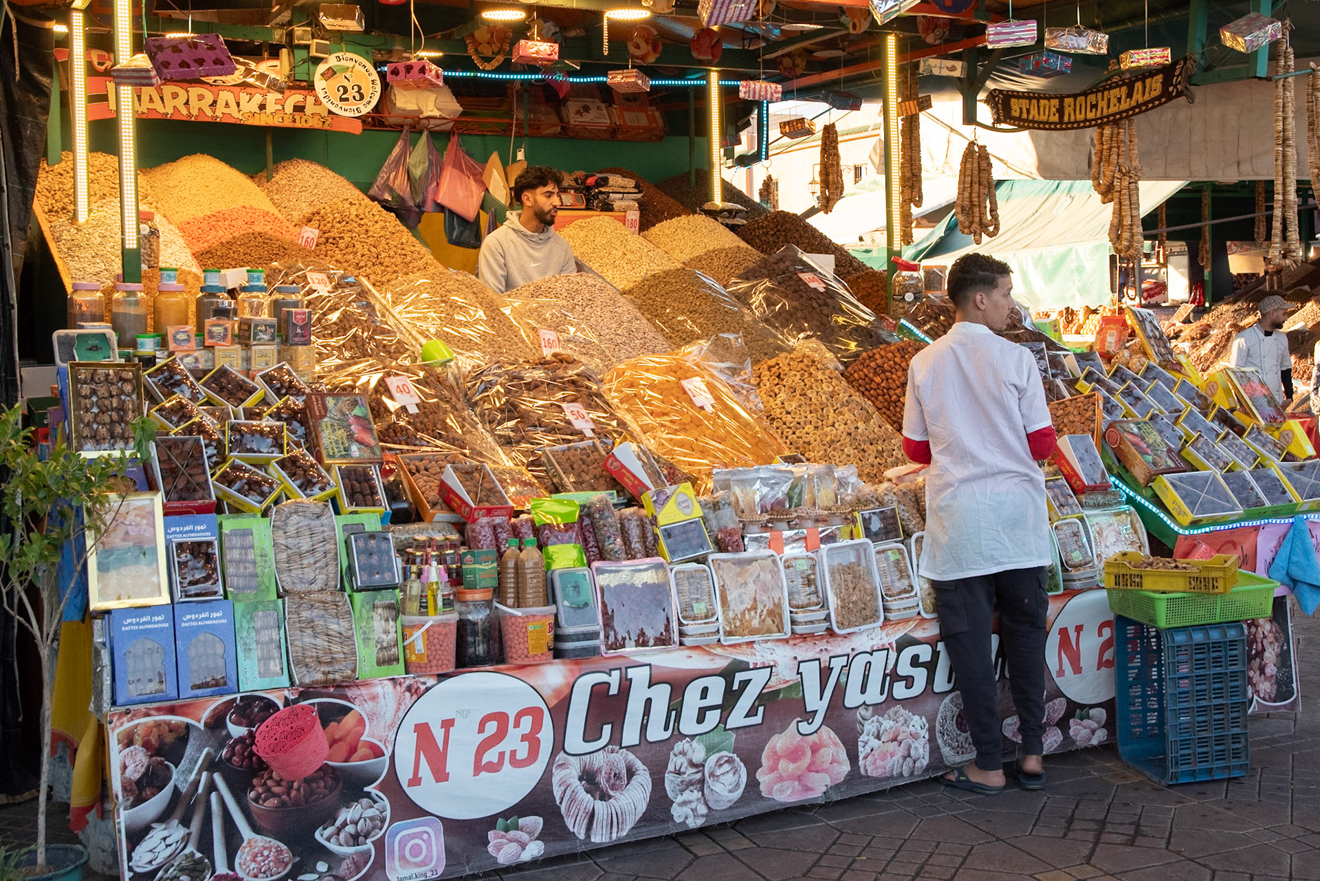 Stalls in Jemma el-Fna square, Marrakech