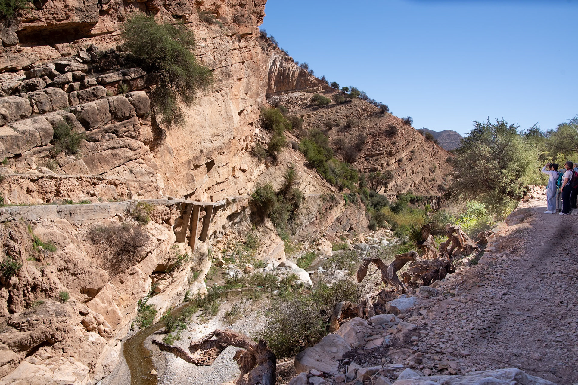 River and irrigation system down the valley