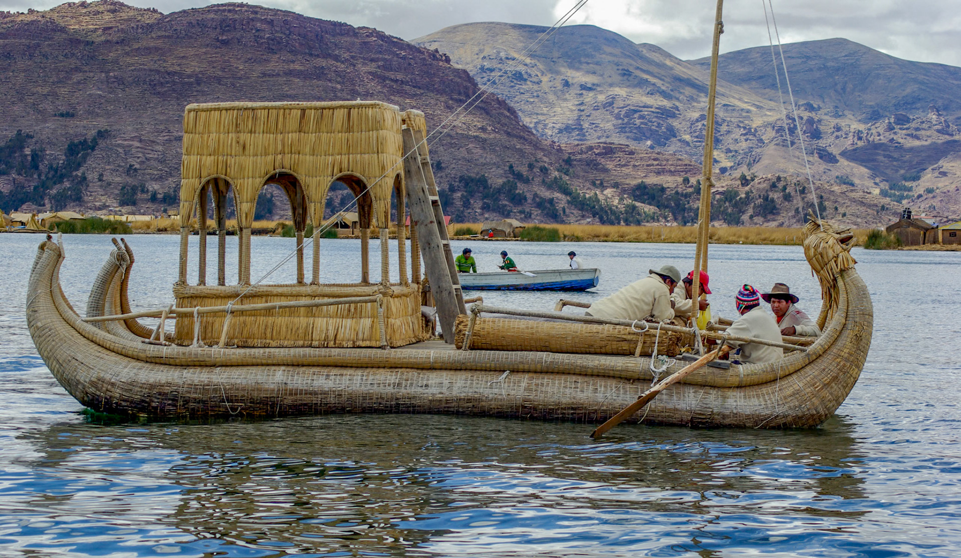 Tradiitonal boats of the Uros people