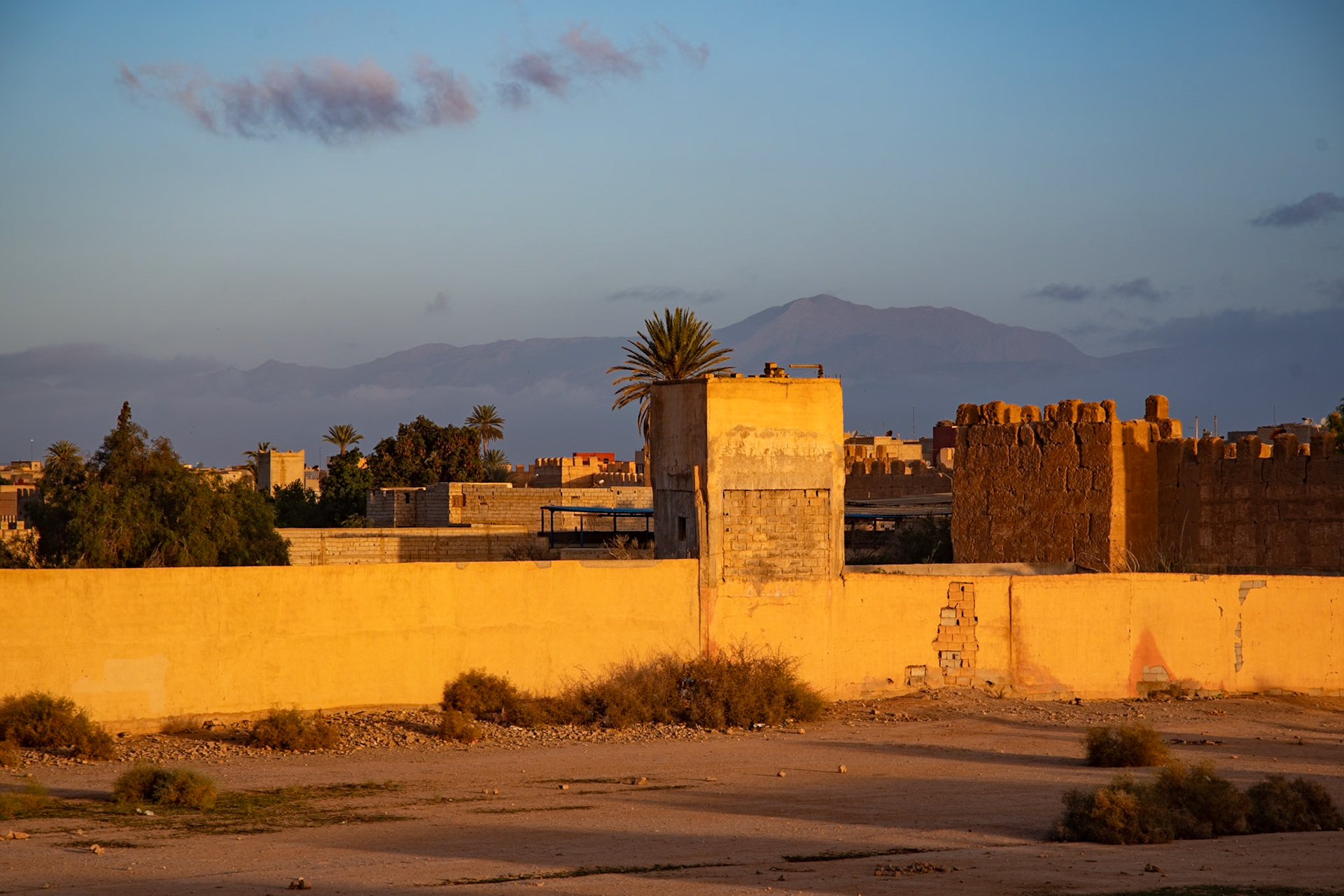 Medieval walls of Taroudant, early morning
