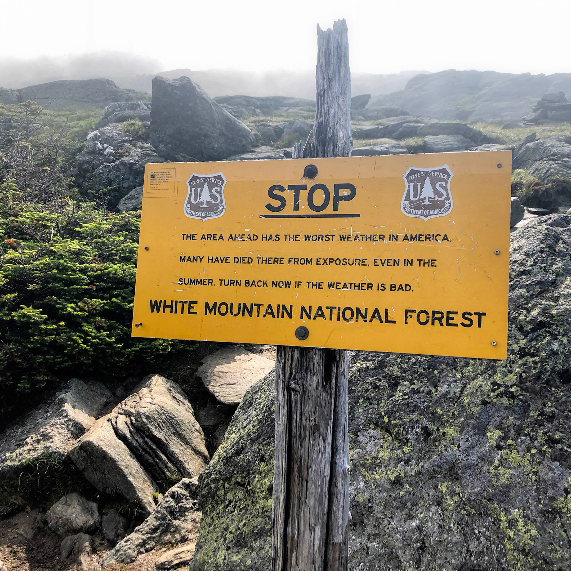 Mount Washington Sign - Presidental Range, NH