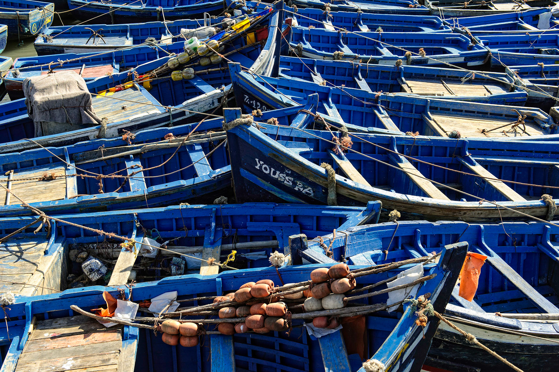 Blue Fishing Boats - Essaouira, Morocco