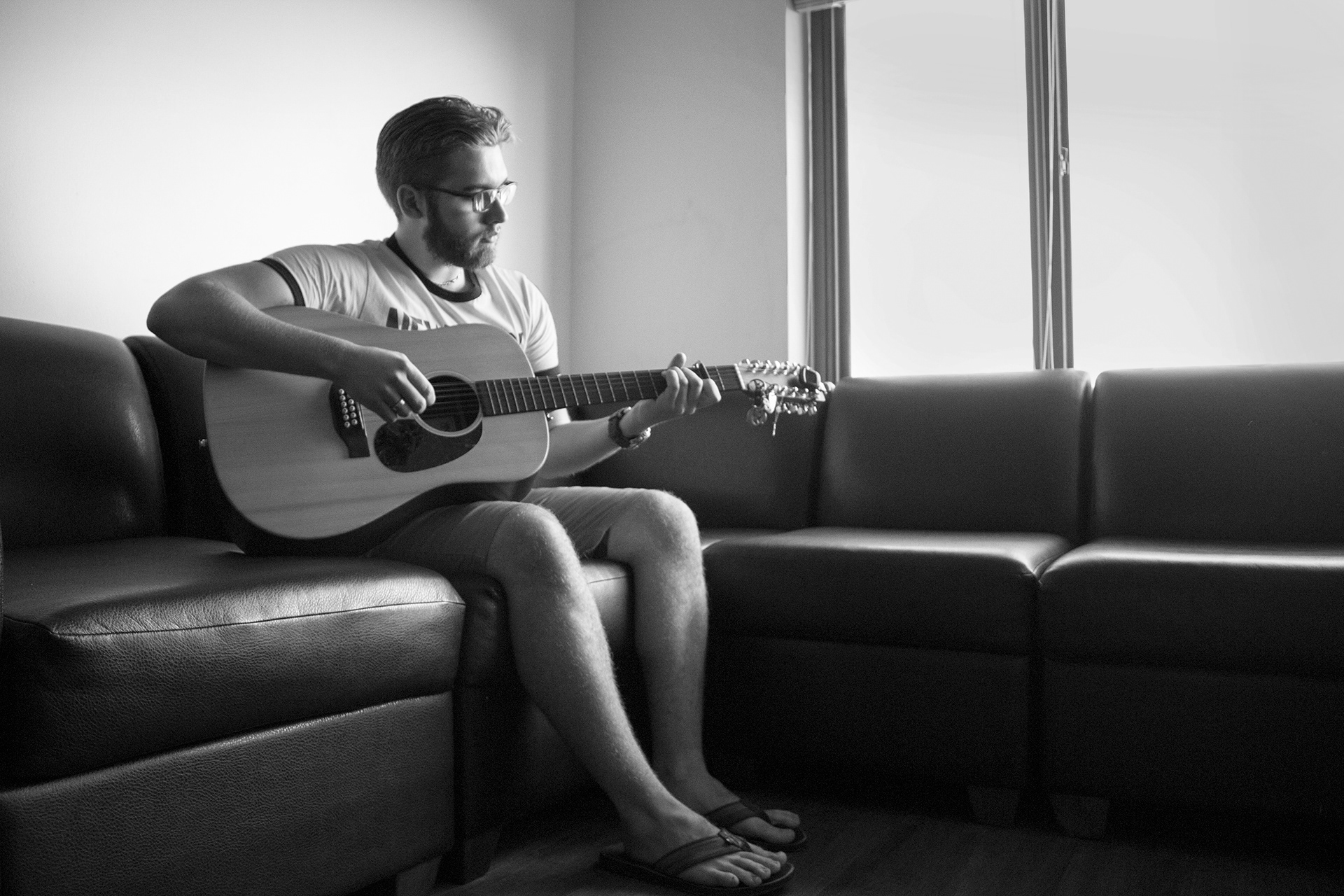 Michael Osborne Jr., Playing the Guitar, Philadelphia, Summer 2018 (AP Photo/Courtney Mattson)