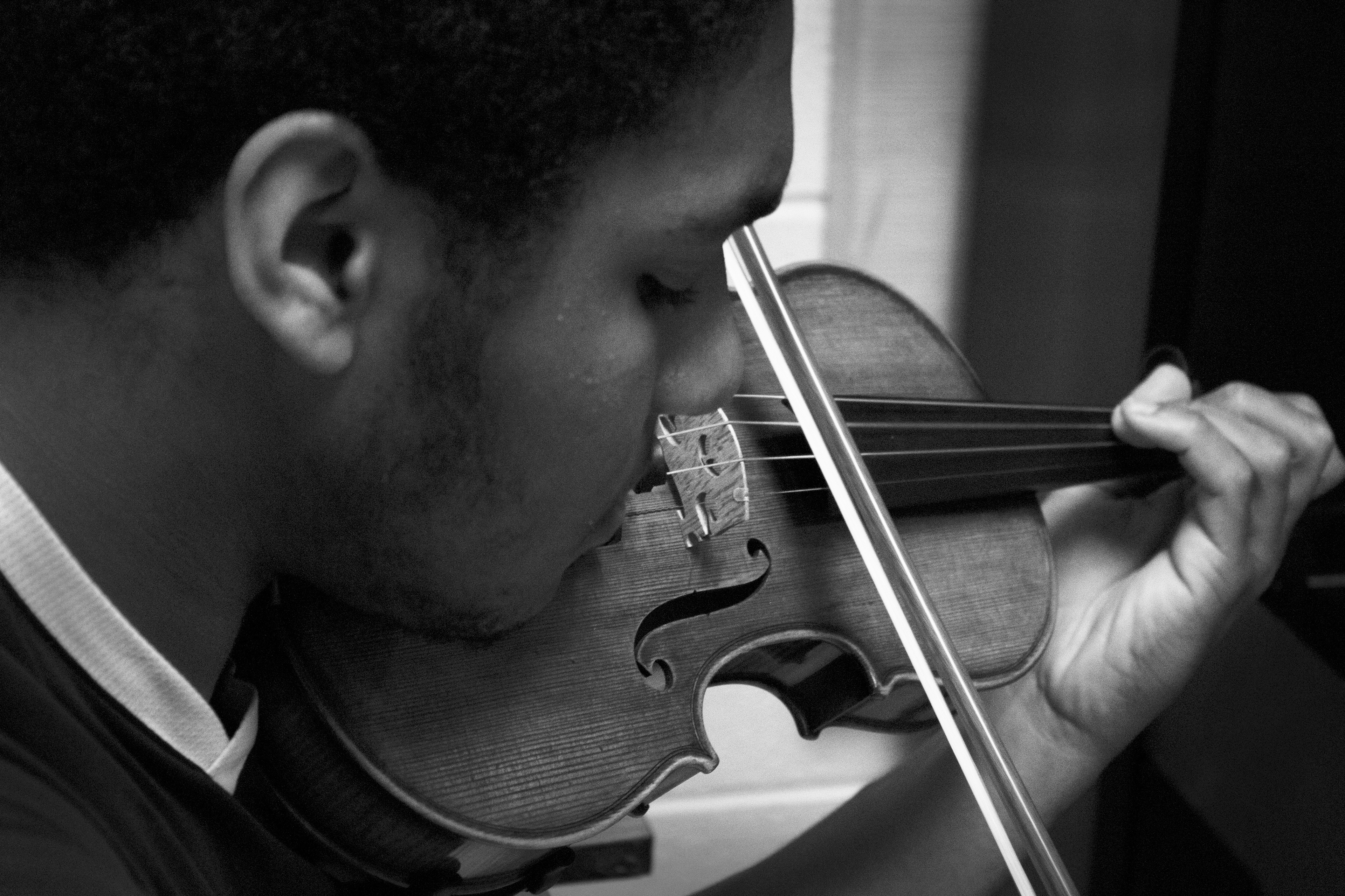 Keith Colon, Playing the Violin , Philadelphia, Summer 2018 (AP Photo/Courtney Mattson)
