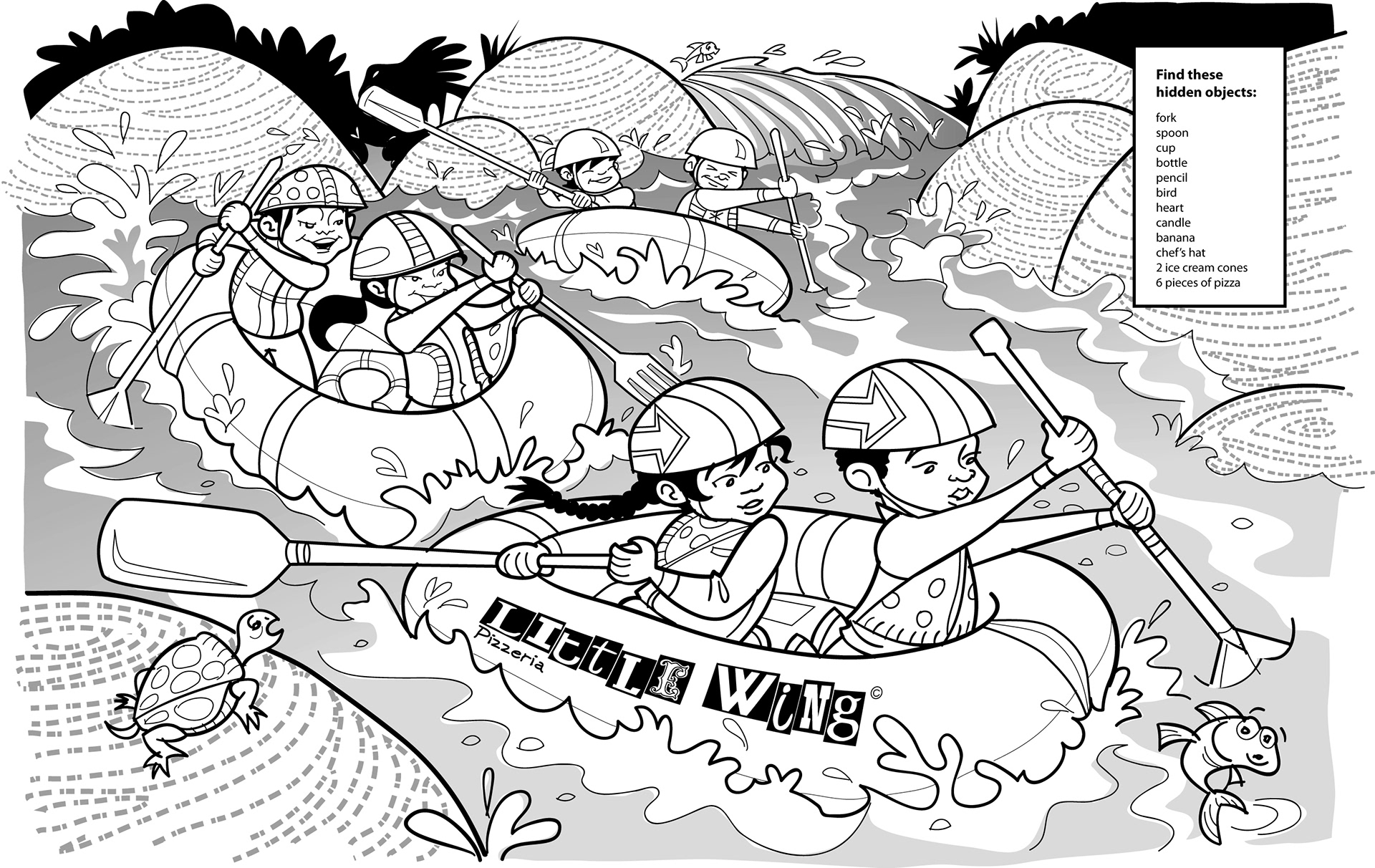 Placemat for Little Wing Pizzeria