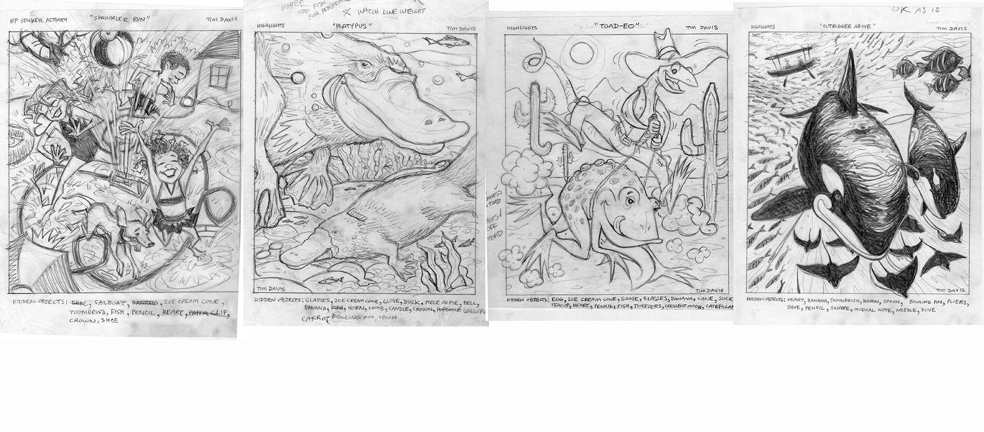 Hidden Picture sketches 