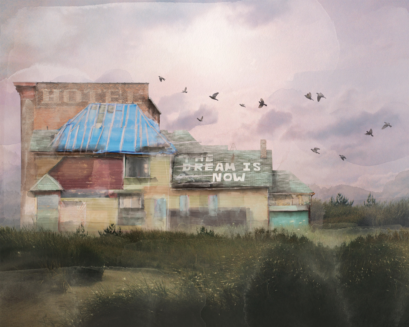 The Dream is Now. Mix Medias. 20x24. 2024