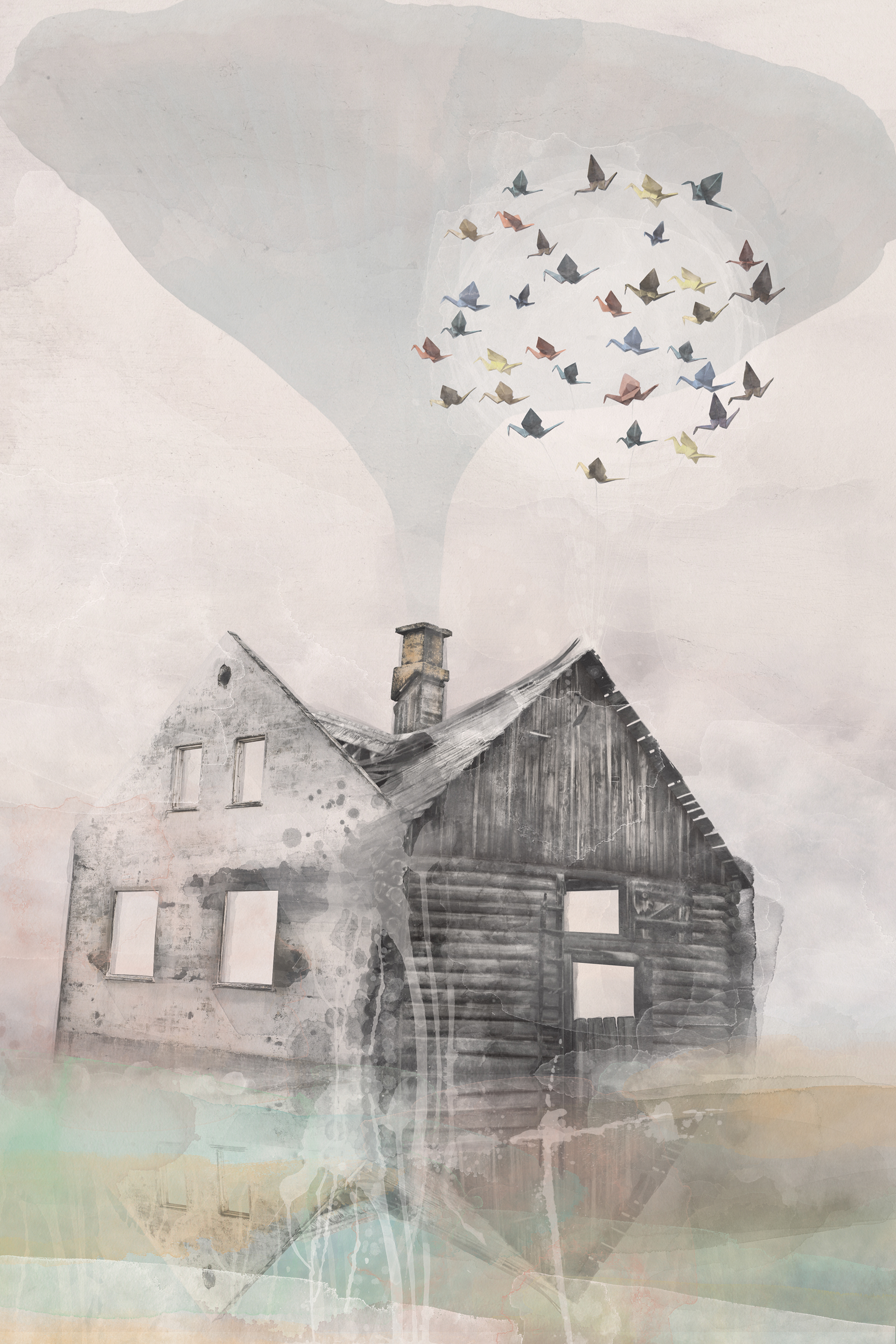 Inhabited by Places-2. Mix Medias. 20x30. 2024