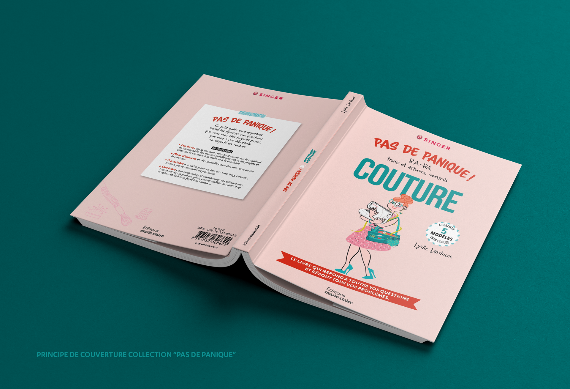 Conception graphique du principe de collection. Réalisation du déroulé de couverture