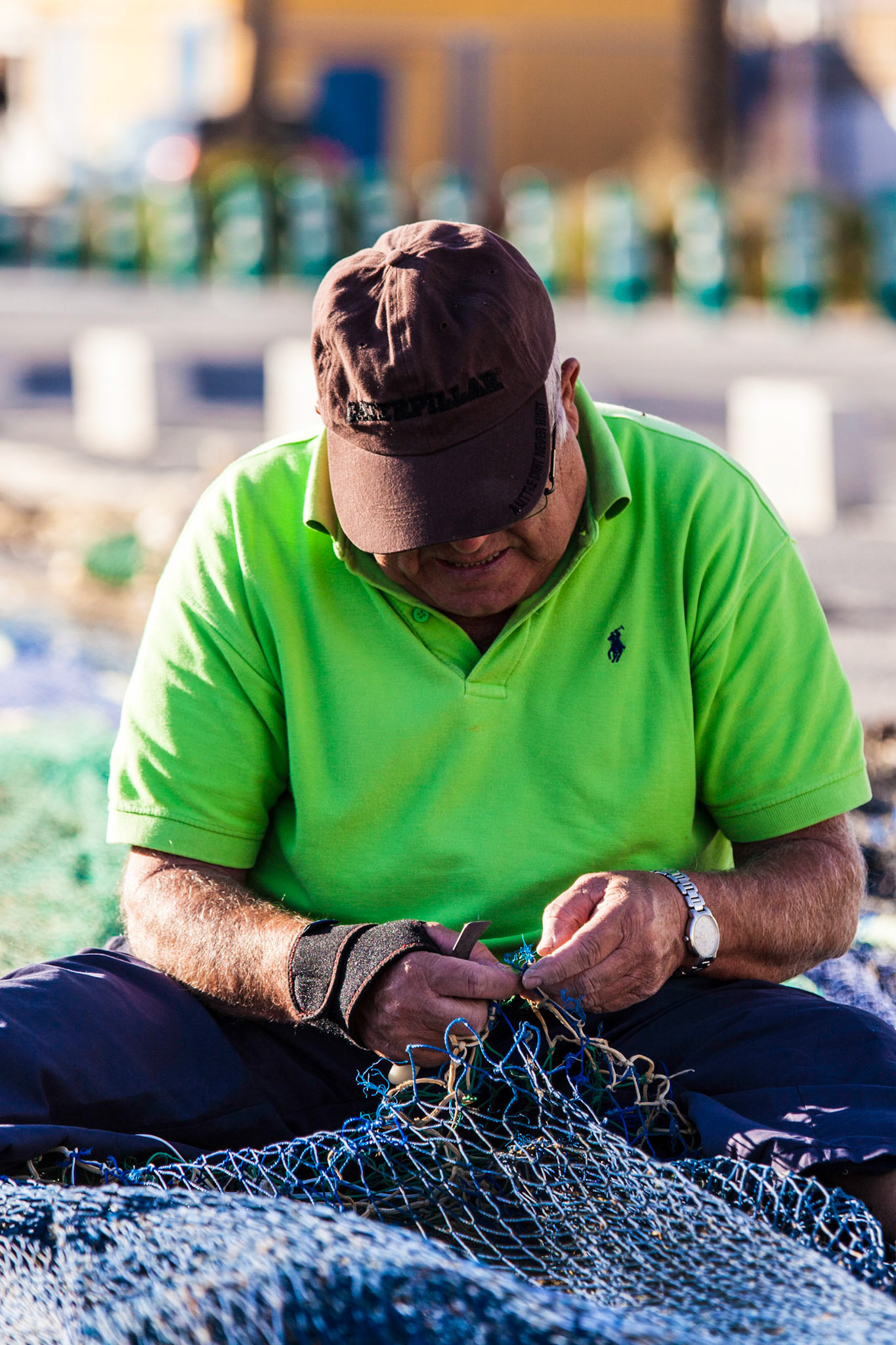 Repairing the fishing nets
