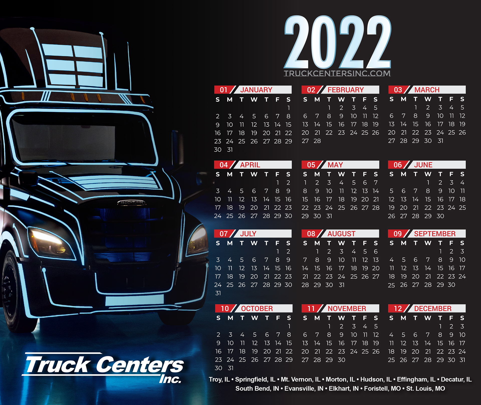 2022 Truck Centers Calendar Mouse Pad