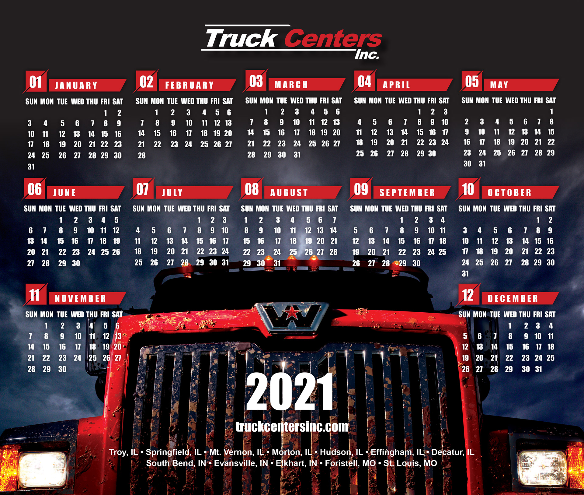 2021 Truck Centers Calendar Mouse Pad