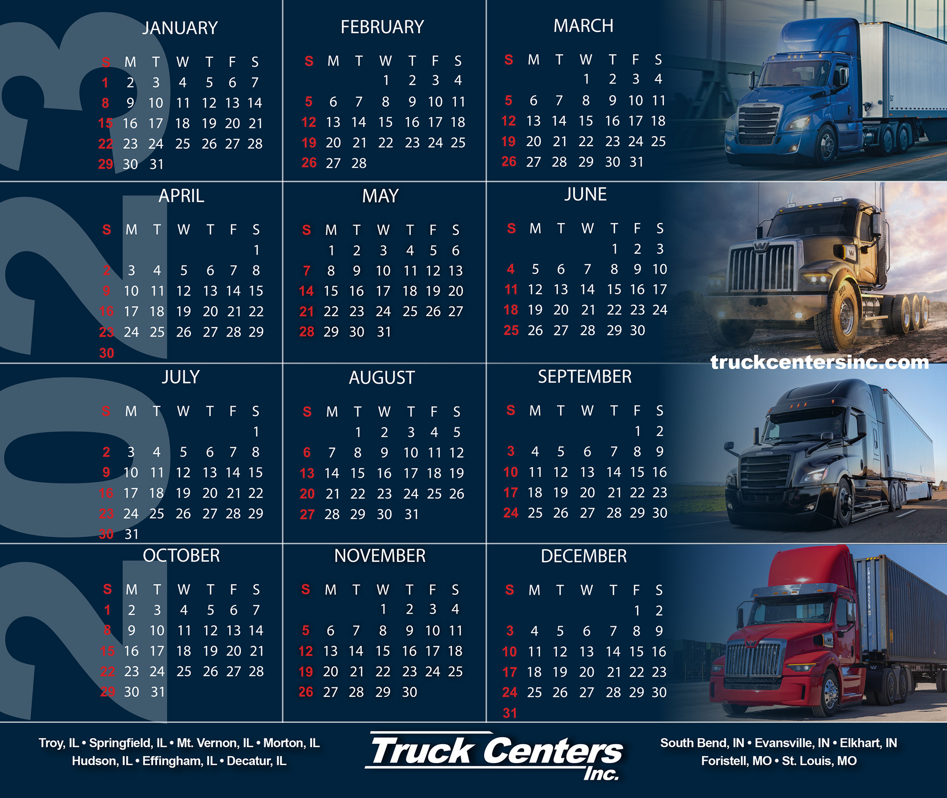 2023 Truck Centers Calendar Mouse Pad