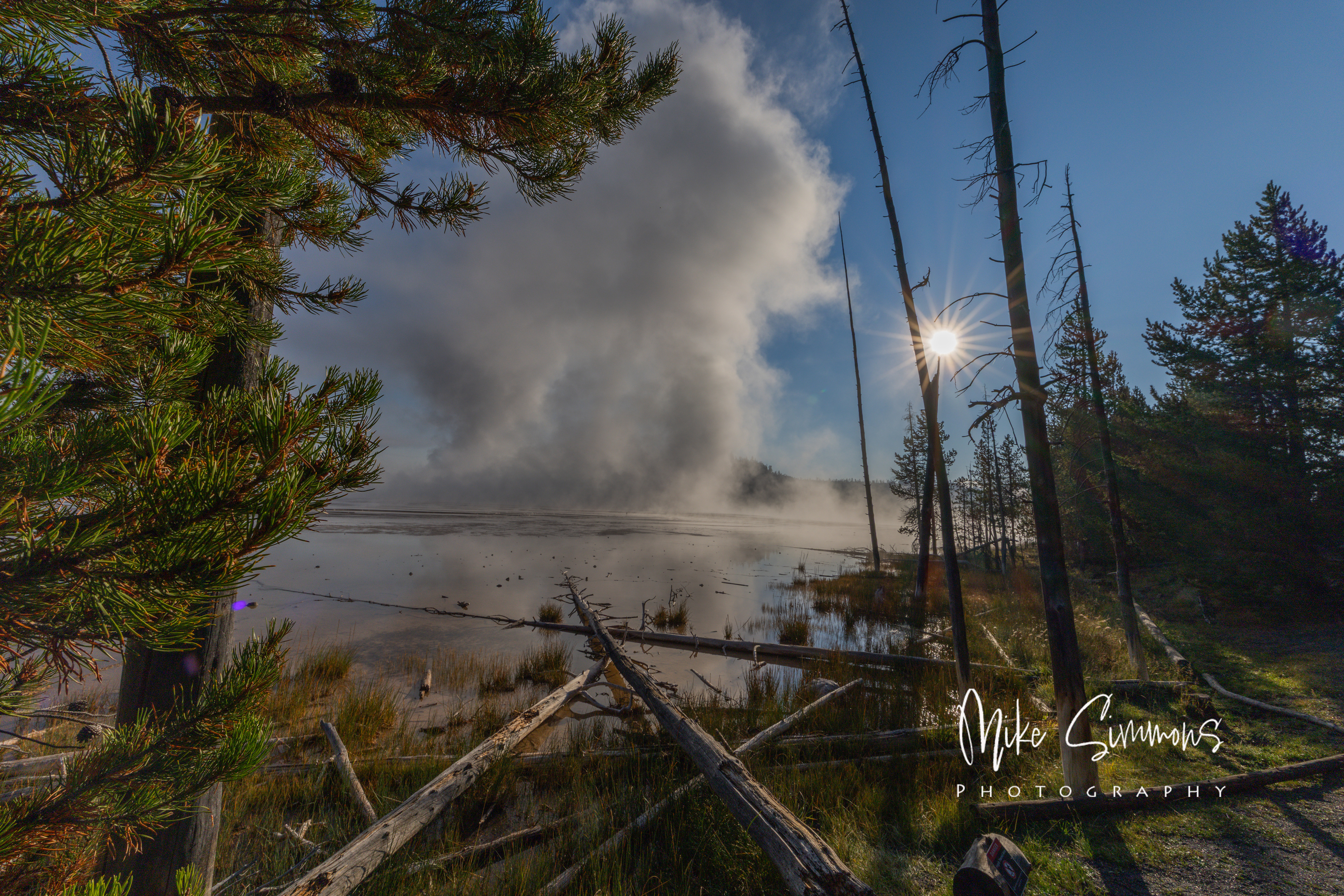 Grand Prismatic landscape at Yellowstone NP