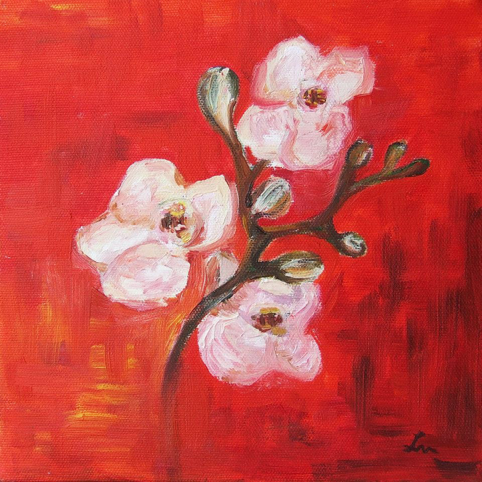 Orchid · Lavinia Bindiu · 30"x30" · Acrylic on Canvas · $800 (Sold) · Fine Art Print Available