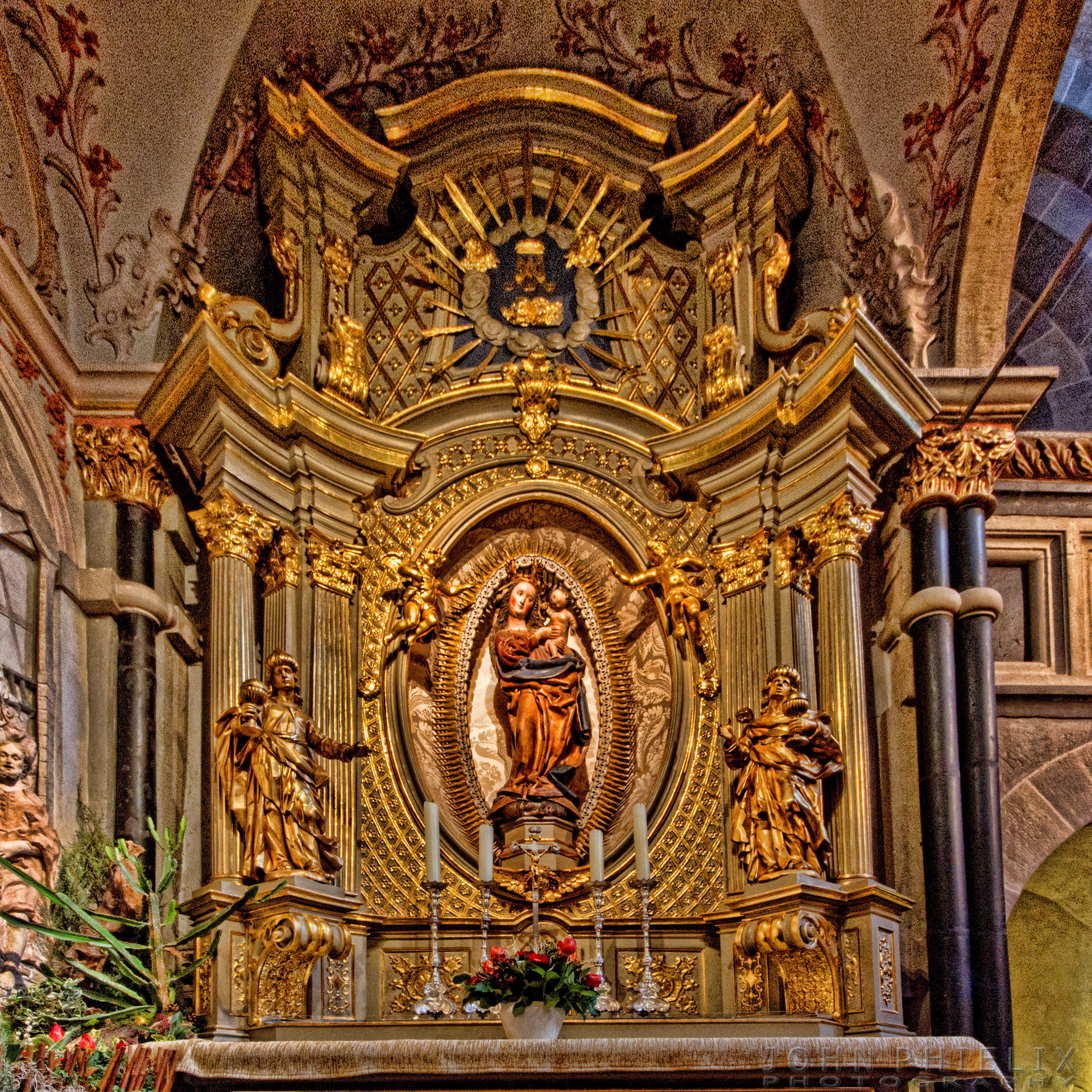 Altar of Mary (Marienaltar) inside the Trier Cathedral (Dom St. Peter) in Trier, Germany