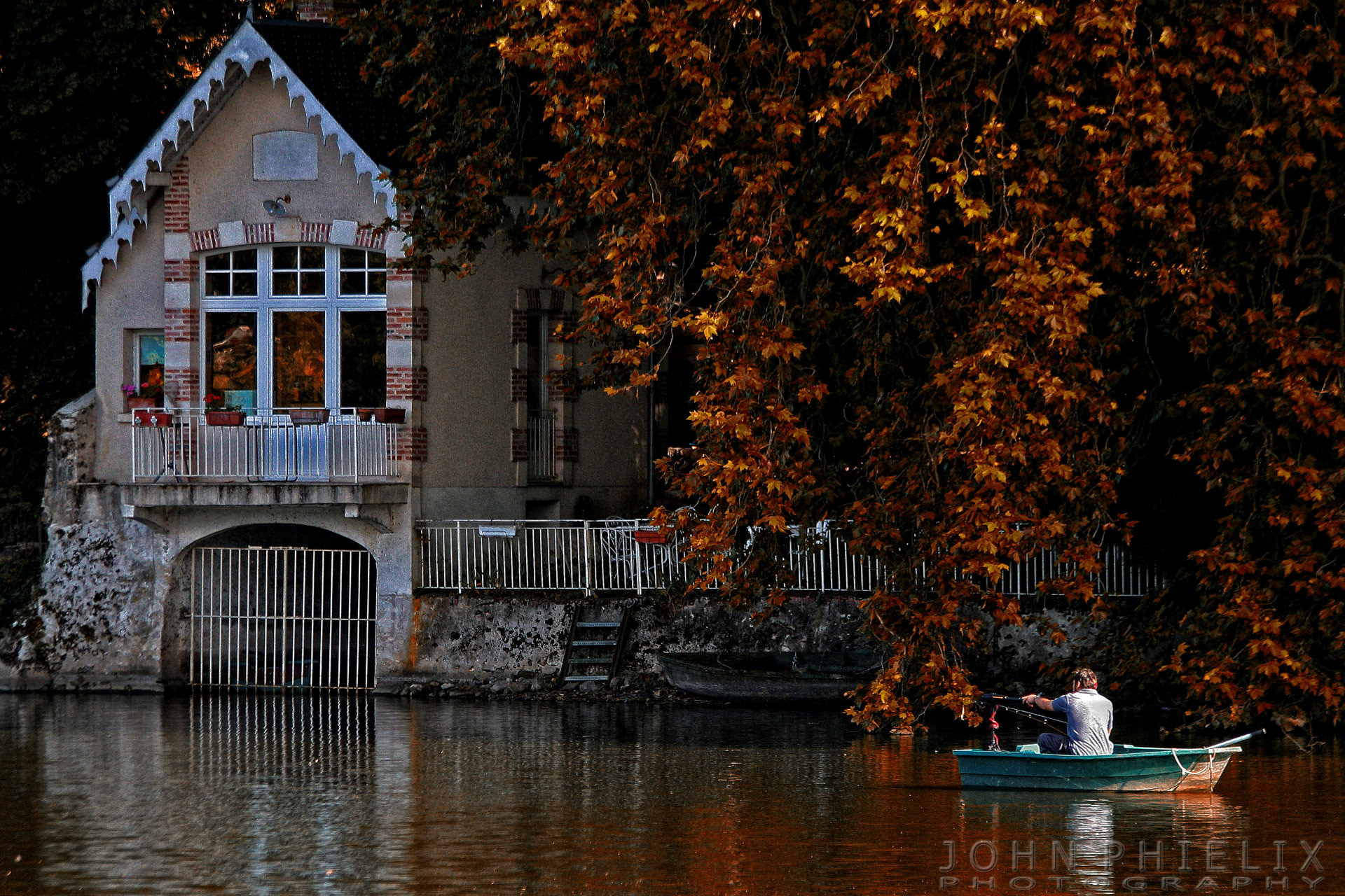 Boathouse on the Loiret River in Olivet, France, near Orléans