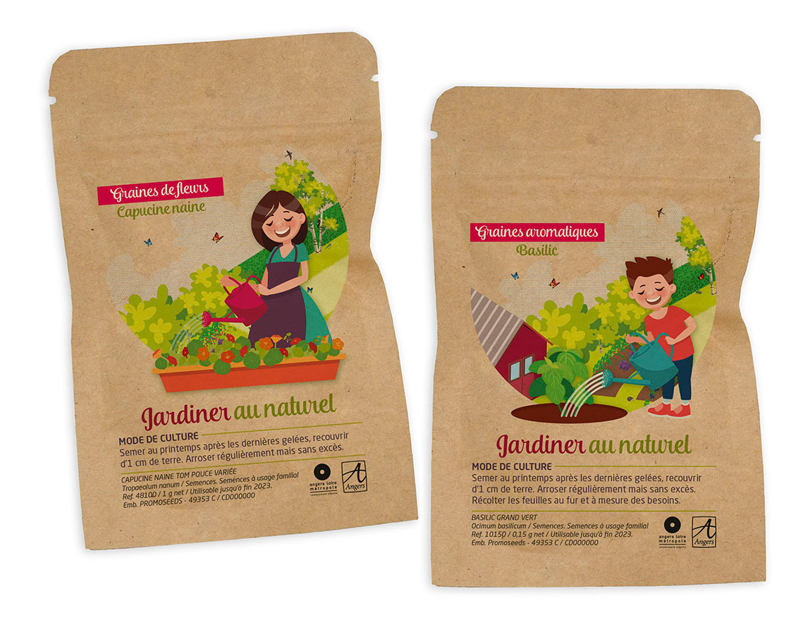 Habillage de sachets de graines