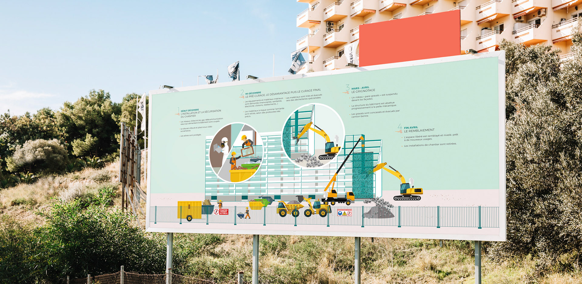 Panneau d'information illustré