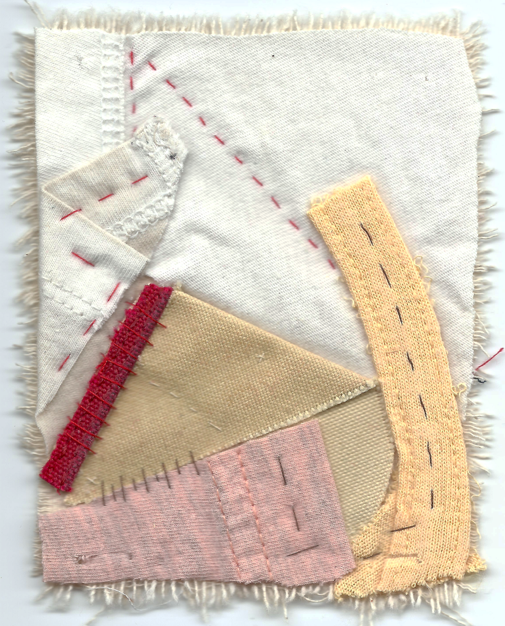 untitled collage #7, cotton clothes and canvas, 2019