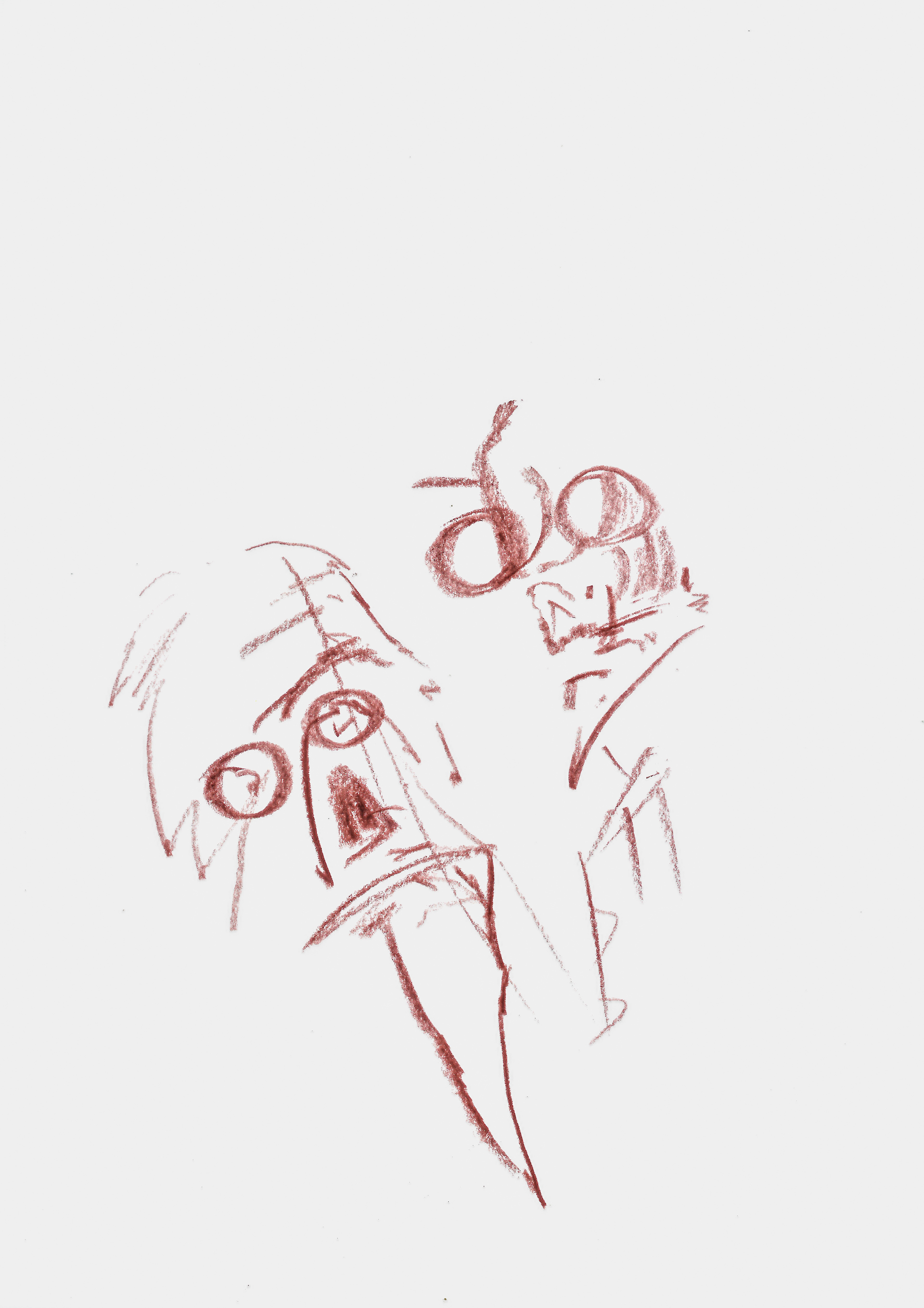 friends, chalk on paper, 2019