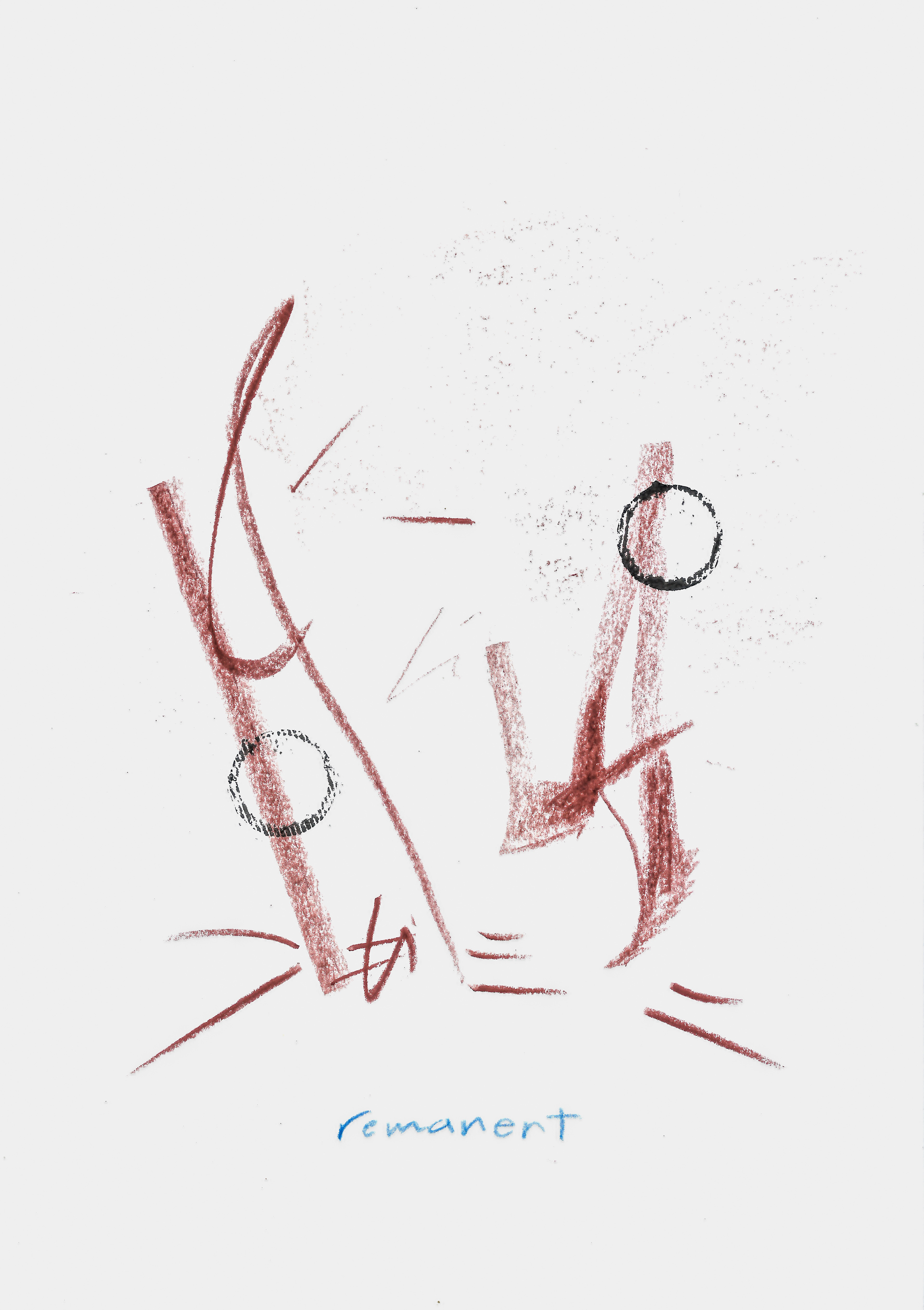 ashes, chalk and ink on paper, 2019