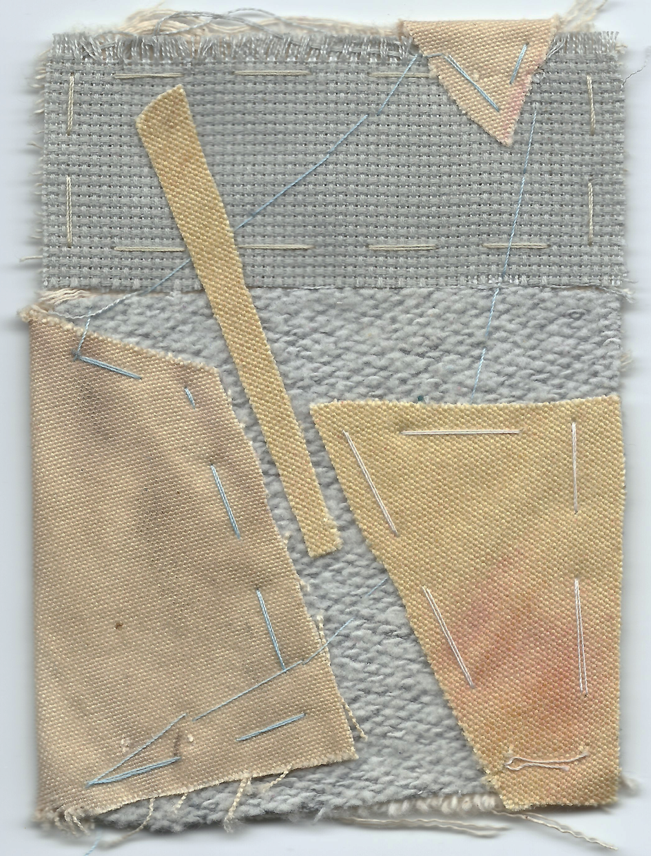 untitled collage #6, cotton clothes and canvas, 2019