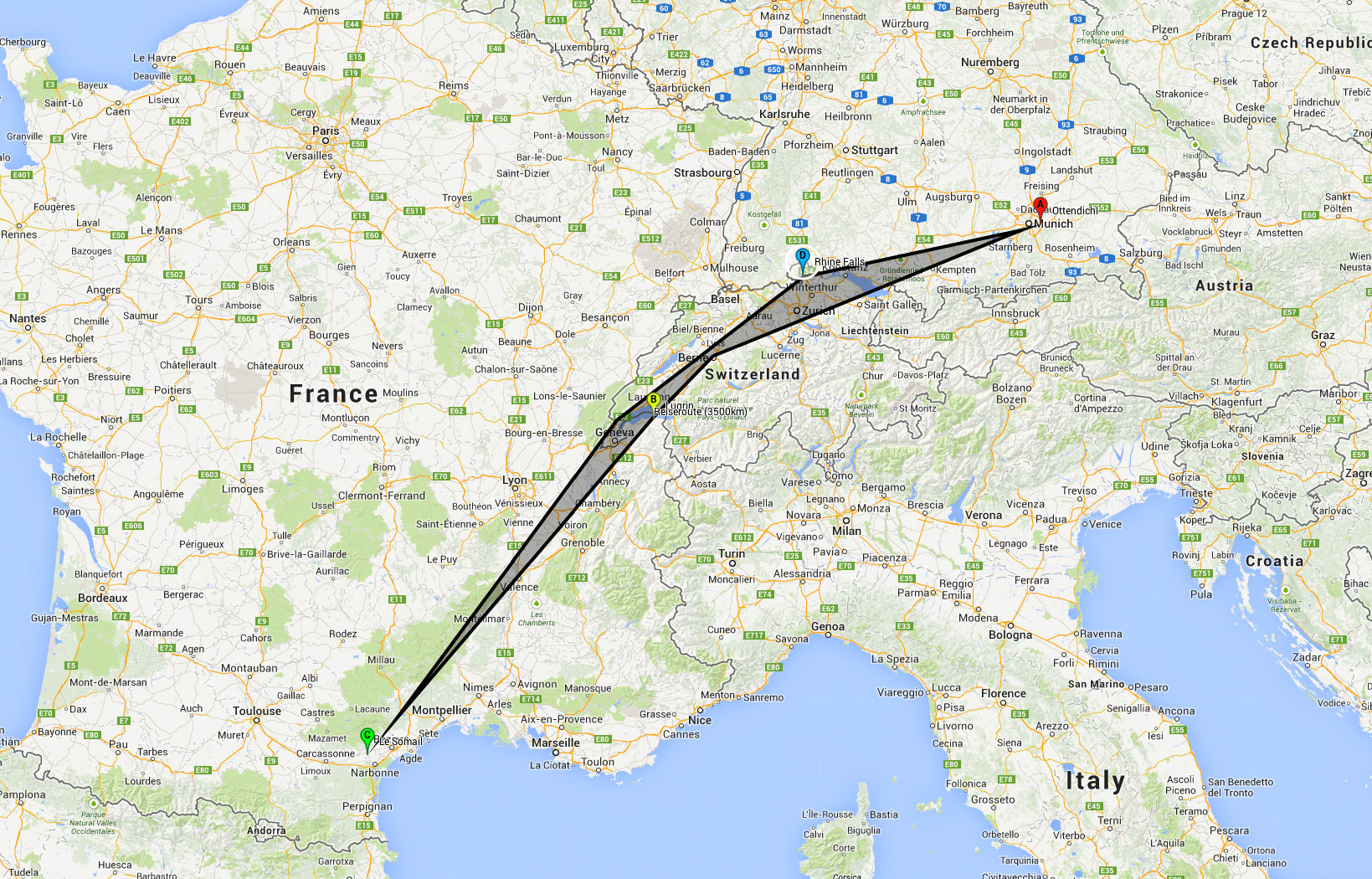 Reiseroute (24.08. - 09.09.)