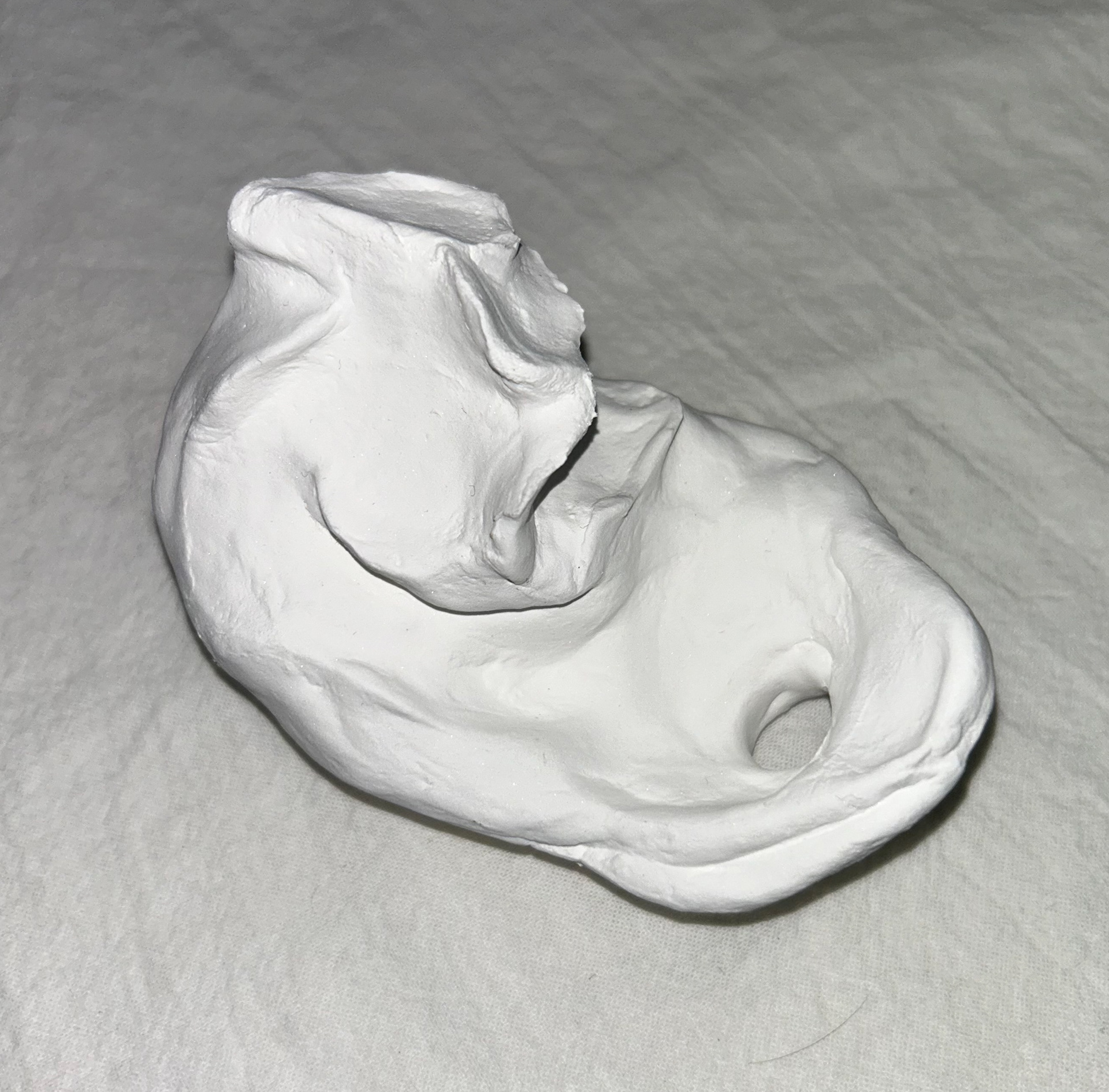 요람뼈 조각, 9.6x6x5cm, sculpey, 2024