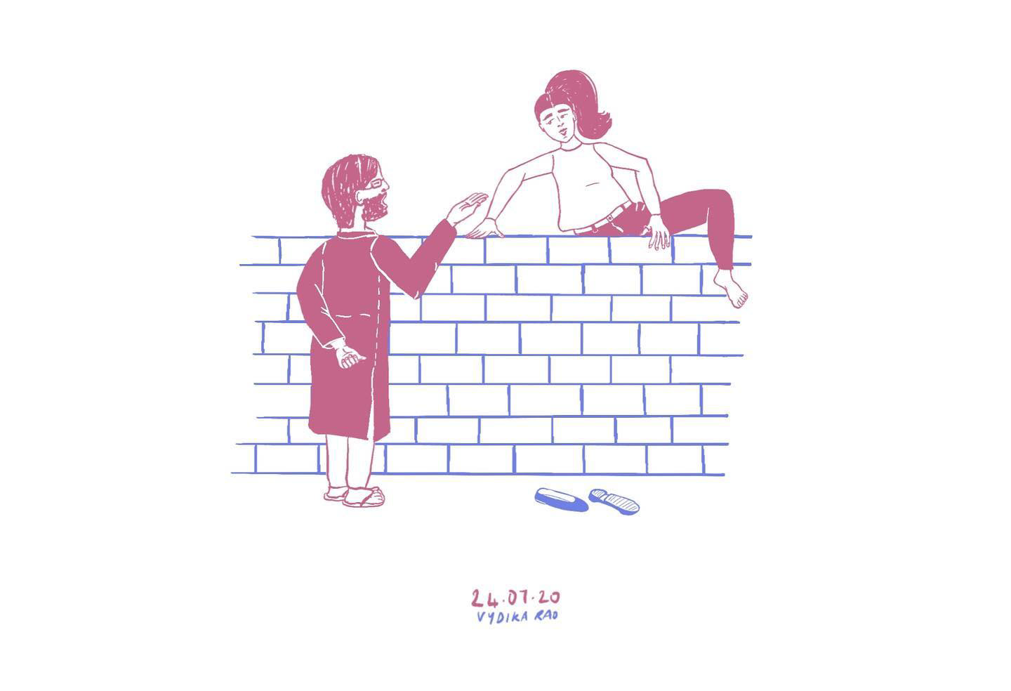 Generation differences generation 3 illustration 6(also the last of the generation series) 🤓  This is Akka(my older sister). She was famous for jumping walls, even when we were kids she’d love to climb trees and walls. She once climbed into our own house to let us in cos we didn’t have a key and couldn’t get in.  This is her during her days at NLU(studying law) where she was jumping a wall in her campus cos she missed her curfew eating dinner and having drinks with friends. This is the only time she was caught by a lecturer. Amma said we should be glad she was jumping into her campus and not out.  Akka now has a 5 year old daughter who jumps from sofas and beds as of now. Can’t wait to see what she has in store for us :)