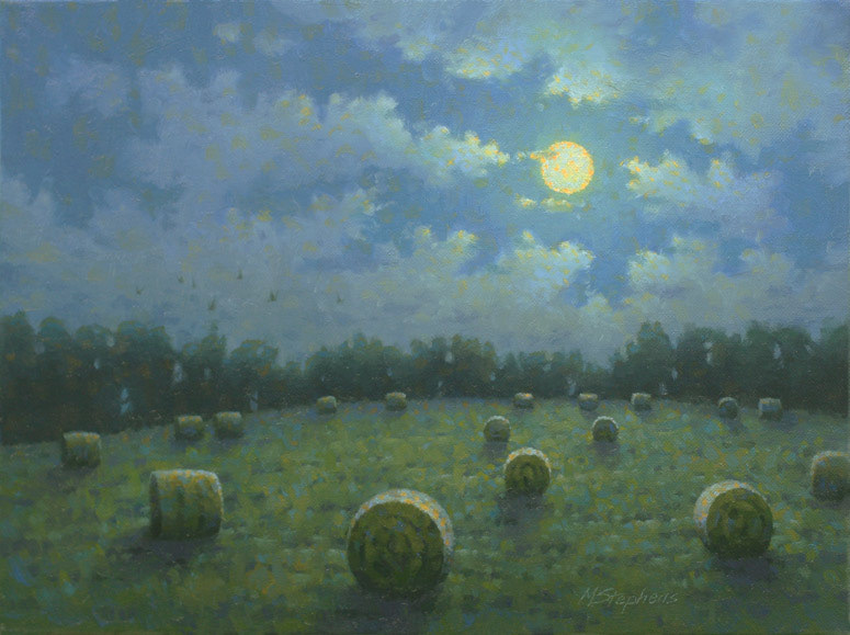Moonlit Meadow   Oil   12" x 16"