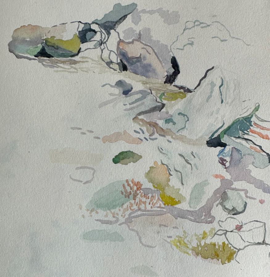 Riomaggiore Tide Pool, Watercolor on paper, 5x5", 2018